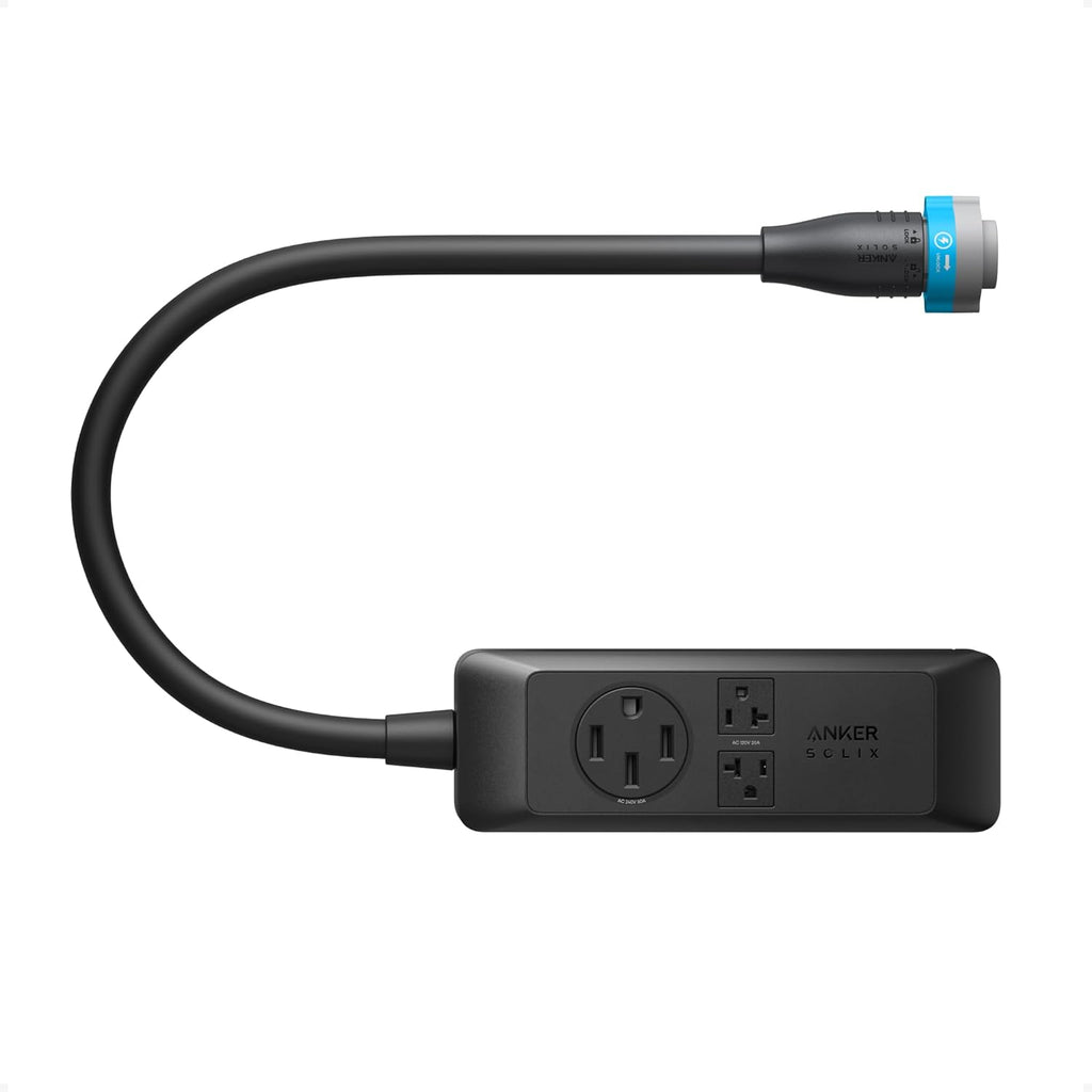 Anker SOLIX E10 120V/240V Power Strip, Daily Power Output for E10, 1× NEMA 14-50 (9,600W) + 2× NEMA 5-20 (2,400W Each), No Transfer Switch Needed