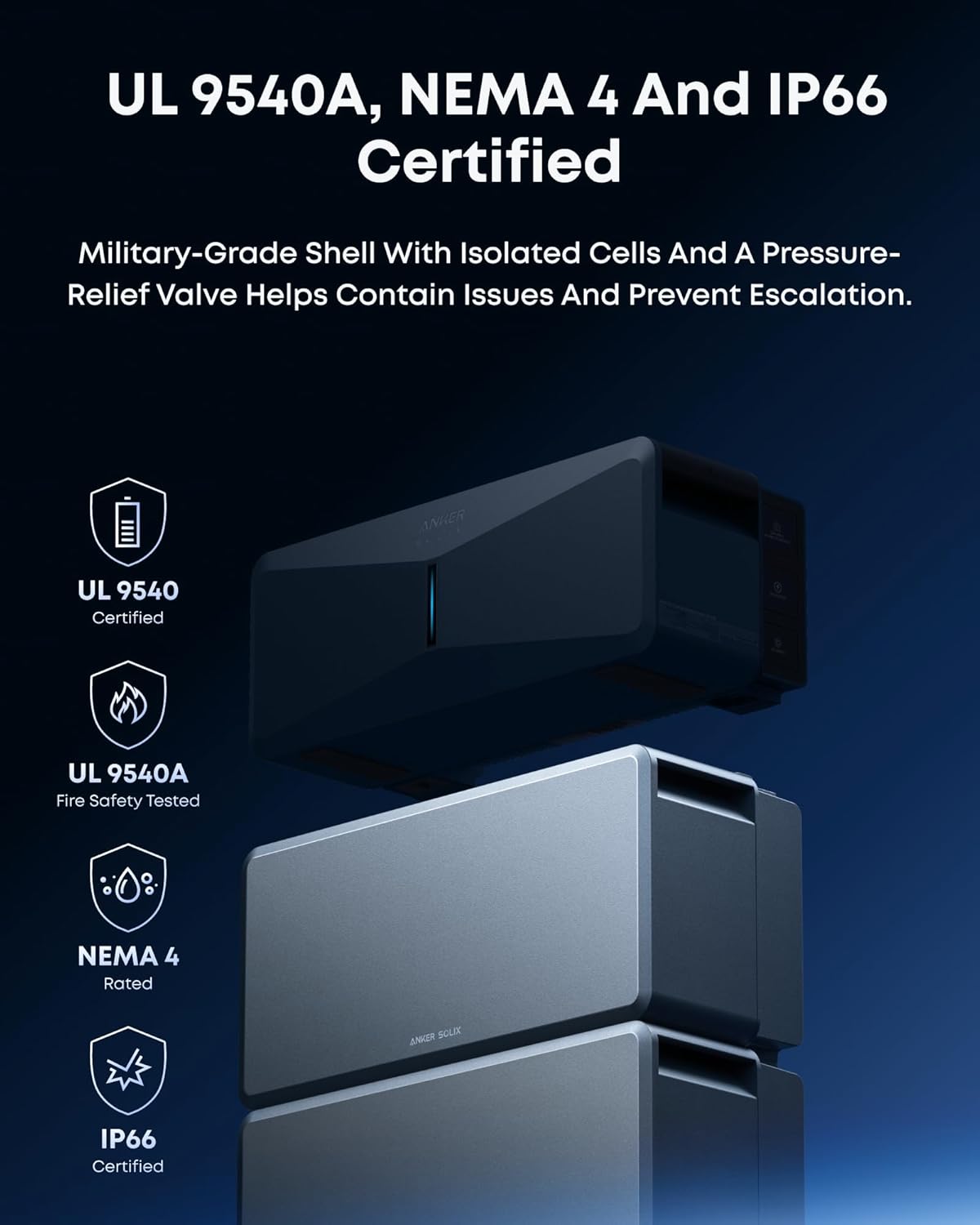 Anker SOLIX B6000 Battery Module for E10, 6kWh Expandable Capacity, Unlock 10kW Turbo Output, Automotive-Grade LFP Cells, 10-Year Lifespan, 4,000+ Cycles, UL 9540A Certified