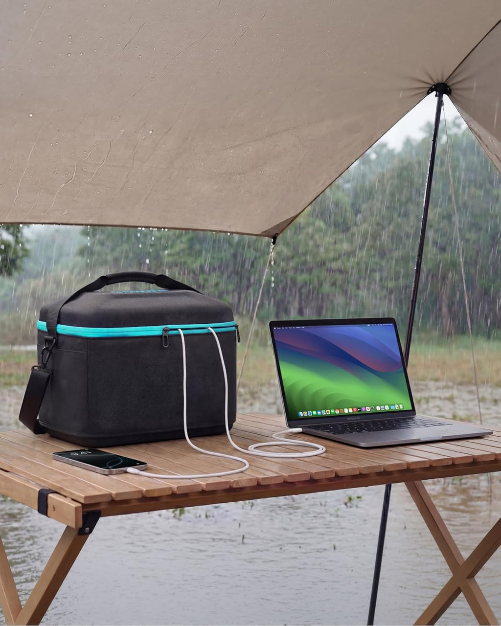 Anker 535 Portable Power Station with Carrying Case Bag, 512Wh Solar Generator (Solar Panel Optional),500W 9-Port Powerhouse, 4 AC Outlets, 60W USB-C PD Output, LED Light for Outdoor Camping, RV