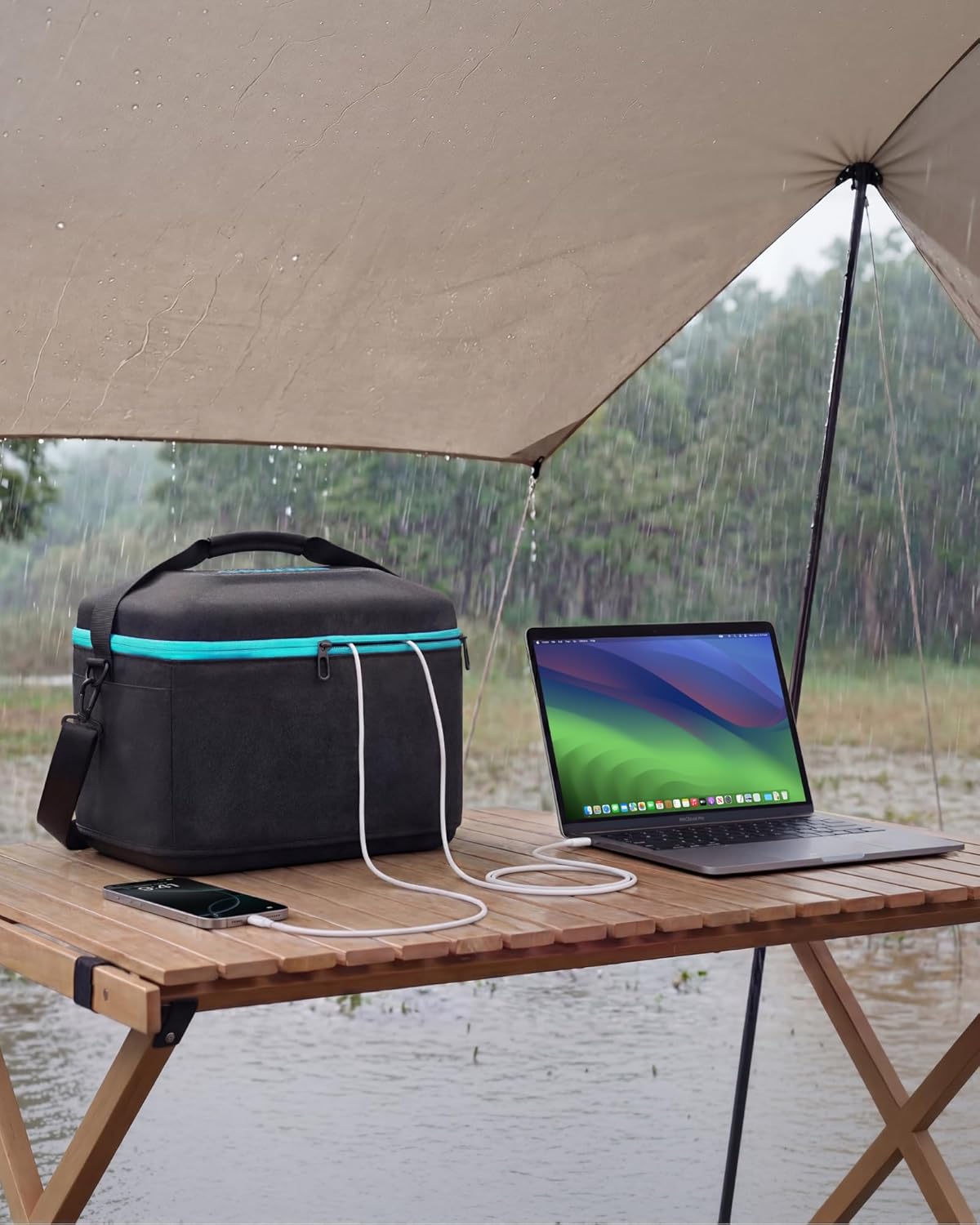 Anker 535 Portable Power Station with Carrying Case Bag, 512Wh Solar Generator (Solar Panel Optional),500W 9-Port Powerhouse, 4 AC Outlets, 60W USB-C PD Output, LED Light for Outdoor Camping, RV