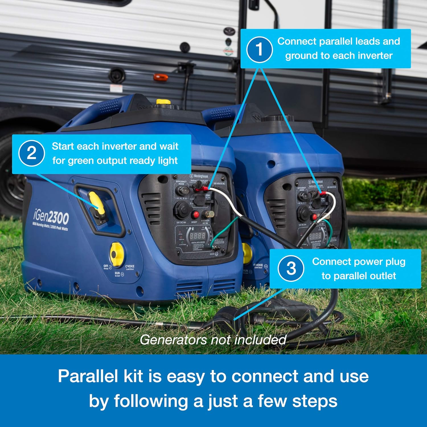Westinghouse Outdoor Power Equipment 30 Amp Inverter Generator Parallel Cord, 30A